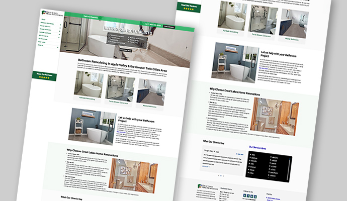 Great Lakes Home Renovations website design